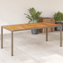 Stół ogrodowy, beżowy 190x90x75 cm, rattan PE i drewno akacjowe Lumarko!