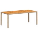 Stół ogrodowy, beżowy 190x90x75 cm, rattan PE i drewno akacjowe Lumarko!