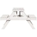 Stół piknikowy, biały, 105x134x75 cm, lite drewno sosnowe Lumarko!
