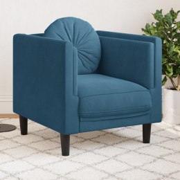 Fotel z poduszkami, niebieski, aksamit Lumarko!