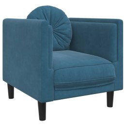 Fotel z poduszkami, niebieski, aksamit Lumarko!