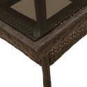 Stół ogrodowy ze szklanym blatem, brązowy, 80x80x75 cm Lumarko!
