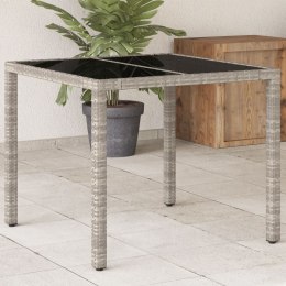 Stół ogrodowy ze szklanym blatem, jasnoszary, 90x90x75 cm Lumarko!