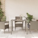 Stół ogrodowy ze szklanym blatem, jasnoszary, 90x90x75 cm Lumarko!