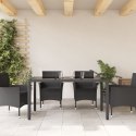 Stół ogrodowy ze szklanym blatem, czarny, 150x90x75cm rattan PE Lumarko!
