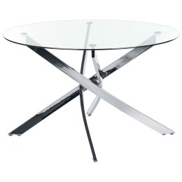 Stół do jadalni okrągły szklany ⌀ 120 cm srebrny MARAMO Lumarko!