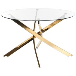 Stół do jadalni okrągły szklany ⌀ 120 cm złoty MARAMO Lumarko!