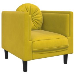 Fotel z poduszkami, żółty, aksamit Lumarko!