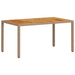 Stół ogrodowy, beżowy 150x90x75 cm, rattan PE i drewno akacjowe Lumarko!