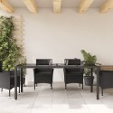 Stół ogrodowy ze szklanym blatem, czarny, 190x90x75 cm Lumarko!