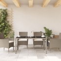 Stół ogrodowy ze szklanym blatem, szary 150x90x75 cm, rattan PE Lumarko!