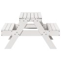 Stół piknikowy dla dzieci, biały, 88x97x52 cm, drewno sosnowe Lumarko!