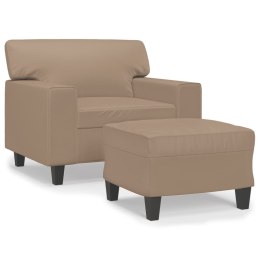 Fotel z podnóżkiem, kolor cappuccino, 60 cm, sztuczna skóra Lumarko!