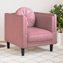 Fotel z poduszką, różowy, aksamit Lumarko!