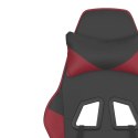 Masujący fotel gamingowy, czarno-bordowy, sztuczna skóra Lumarko!