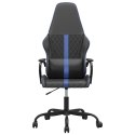 Masujący fotel gamingowy, niebiesko-czarny, sztuczna skóra Lumarko!