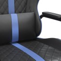 Masujący fotel gamingowy, niebiesko-czarny, sztuczna skóra Lumarko!