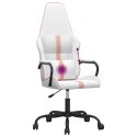 Masujący fotel gamingowy, różowo-biały, sztuczna skóra Lumarko!