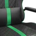 Masujący fotel gamingowy, zielono-czarny, sztuczna skóra Lumarko!