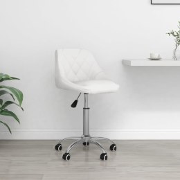 Obrotowe krzesło biurowe, białe, obite sztuczną skórą Lumarko!
