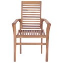 Krzesła stołowe, 4 szt., antracytowe poduszki, drewno tekowe Lumarko!
