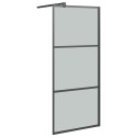 Ścianka prysznicowa z półką, czarna, 100x195 cm ESG i aluminium Lumarko!