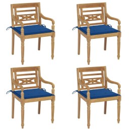 Krzesła z poduszkami, 4 szt., lite drewno tekowe Lumarko!