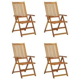 Rozkładane krzesła ogrodowe z poduszkami, 4 szt., lita akacja Lumarko!
