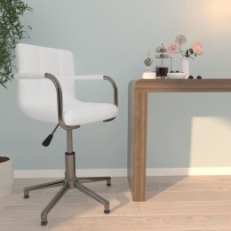 Obrotowe krzesło biurowe, białe, obite sztuczną skórą Lumarko!