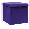 Pudełka z pokrywami, 10 szt., fioletowe, 32x32x32 cm, tkanina Lumarko!