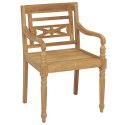 Krzesła Batavia z kremowymi poduszkami, 2 szt., drewno tekowe Lumarko!