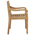 Krzesła z kremowymi poduszkami, 2 szt., drewno tekowe Lumarko!