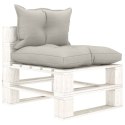 Ogrodowa sofa 3-osobowa z palet, z poduszkami taupe, drewniana Lumarko!