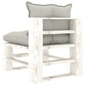 Ogrodowa sofa 3-osobowa z palet, z poduszkami taupe, drewniana Lumarko!