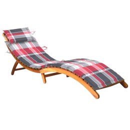 Ogrodowy leżak z poduszką, lite drewno akacjowe Lumarko!