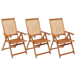 Składane krzesła ogrodowe z poduszkami 3 szt., drewno akacjowe Lumarko!