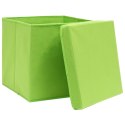 Pudełka z pokrywami, 10 szt., zielone, 32x32x32 cm, tkanina Lumarko!