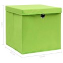 Pudełka z pokrywami, 10 szt., zielone, 32x32x32 cm, tkanina Lumarko!