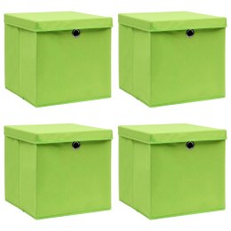 Pudełka z pokrywami, 4 szt., zielone, 32x32x32 cm, tkanina Lumarko!