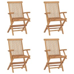 Składane krzesła ogrodowe, 4 szt., lite drewno tekowe Lumarko!