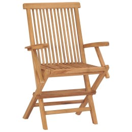 Składane krzesła ogrodowe, 4 szt., lite drewno tekowe Lumarko!