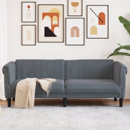 Sofa 3-osobowa, ciemnoszara, tapicerowana aksamitem Lumarko!