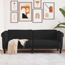 Sofa 3-osobowa, czarna, tapicerowana aksamitem Lumarko!