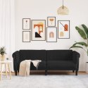 Sofa 3-osobowa, czarna, tapicerowana aksamitem Lumarko!