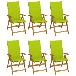 Składane krzesła ogrodowe z poduszkami, 6 szt., drewno akacjowe Lumarko!