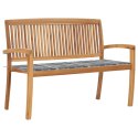 Sztaplowana ławka ogrodowa z poduszką, 128,5 cm, drewno tekowe Lumarko!
