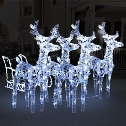 Dekoracja świąteczna - renifery z saniami, 240 LED, akrylowa Lumarko!