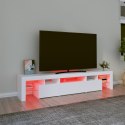 Szafka pod TV z oświetleniem LED, biała 200x36,5x40 cm cm Lumarko!