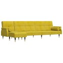 Sofa rozkładana L, żółta, 271x140x70 cm, aksamit Lumarko!
