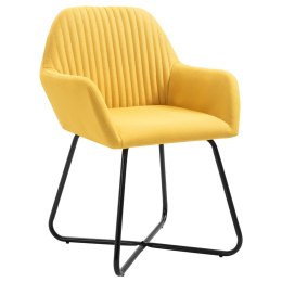 Krzesła do jadalni, 6 szt., żółte, tapicerowane tkaniną Lumarko!